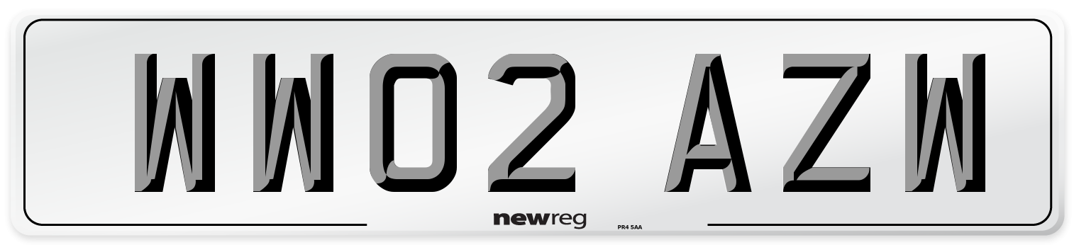 WW02 AZW Number Plate from New Reg